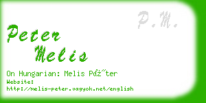 peter melis business card